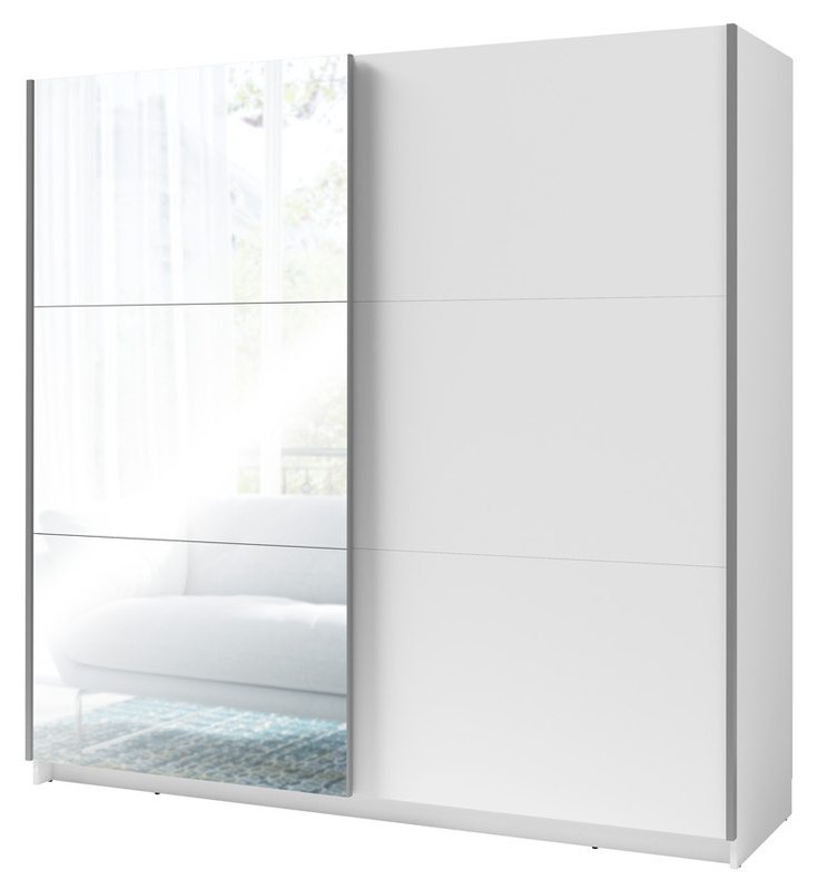 Szafa dwudrzwiowa z lustrem 200 cm przesuwn ARLEN biała