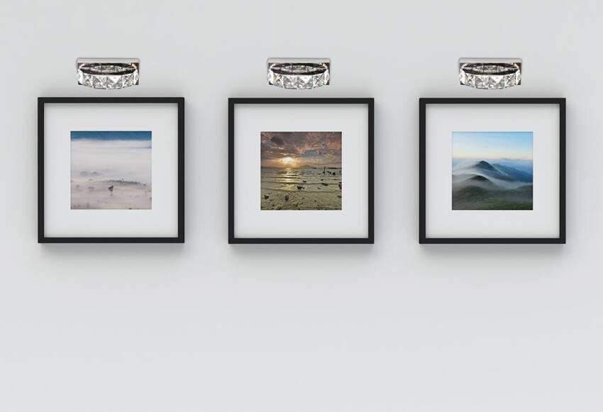 Srebrny kinkiet LED z kryształkami do salonu Shipi metal szkło