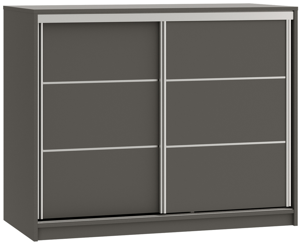 Grafitowa mała komoda z drzwiami przesuwnymi 120 cm TOP