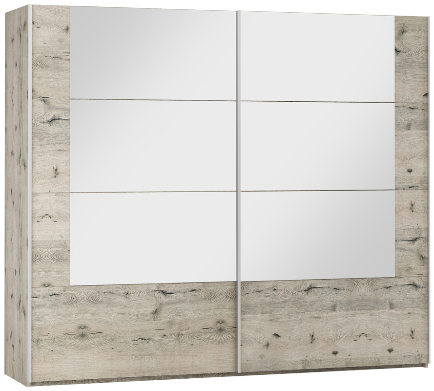 Szafa przesuwna z lustrem i półkami 250 cm do sypialni TAURS