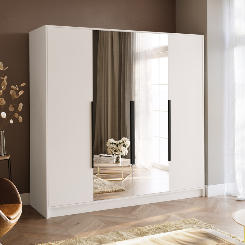 Biała szafa garderoba 200 cm do przedpokoju LESTO