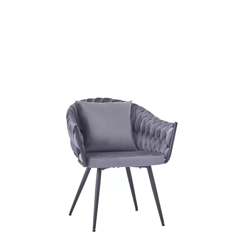 Krzesło tapicerowane szare PALLES