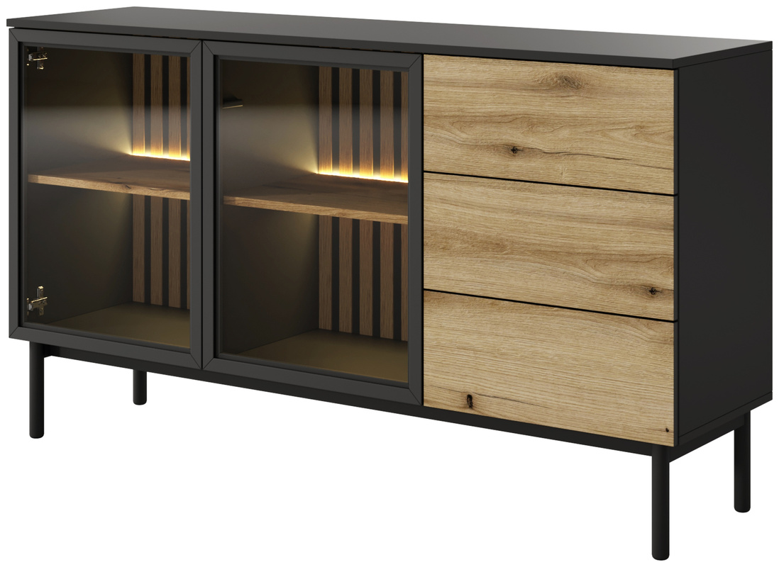 Loftowa komoda do salonu z szufladami 150 cm LARINO