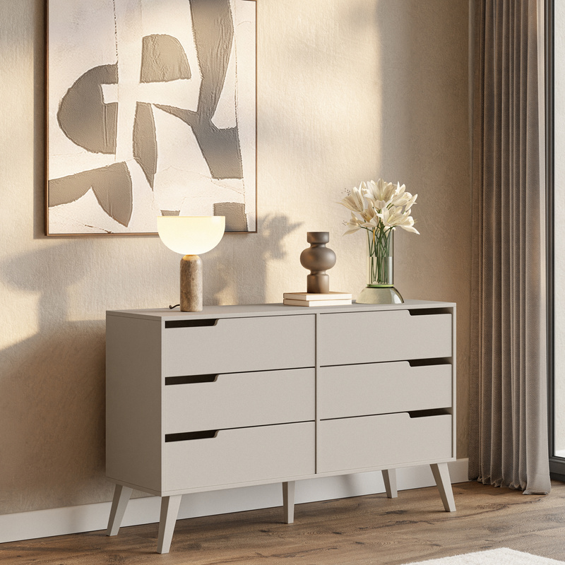 Komoda 137 cm z szufladami do salonu kaszmir NIVARO