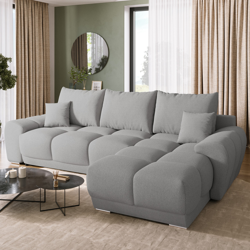 Szary narożnik do salonu NUBES z funkcją spania