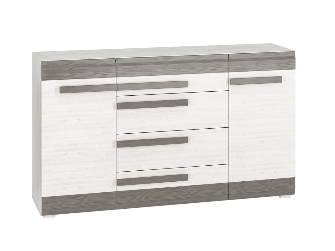 Komoda z drzwiami i szufladami 165 cm BLANCO sosna śnieżna