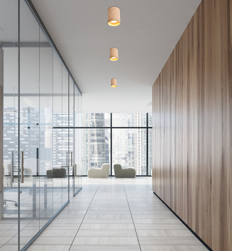 Drewniana lampa sufitowa tuba 7,9x10 cm 1xGU10 do przedpokoju