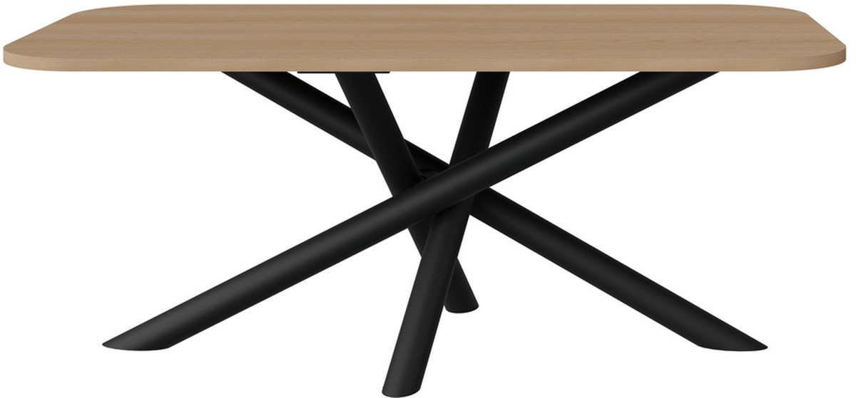 Zaokrąglony nowoczesny stół do jadalni 185x90 cm OPALIO dąb lindberg