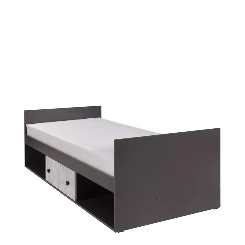 Funkcjonalne łóżko 90x200 z pojemnikiem na pościel meble młodzieżowe TOM