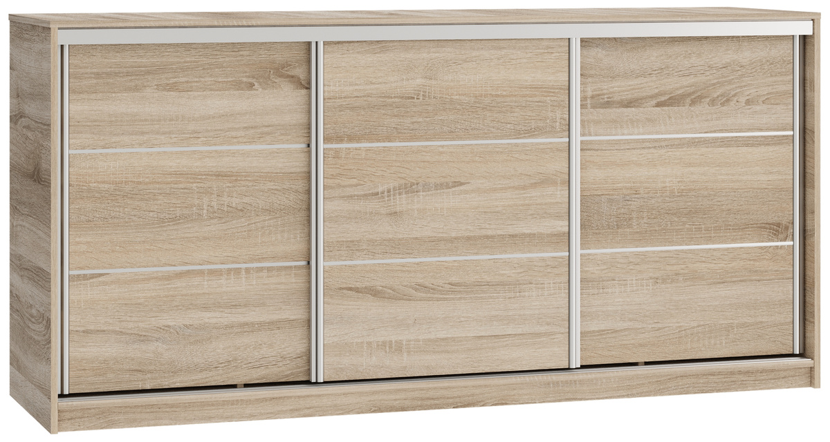 Komoda przesuwna 200 cm z szufladami i drążkiem TOP dąb sonoma