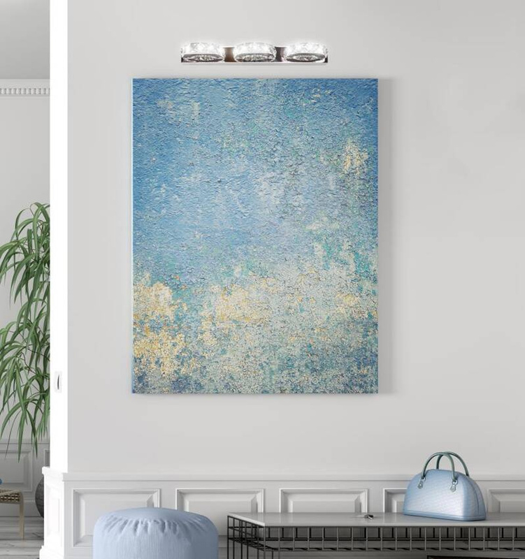 Srebrny kinkiet LED z kryształkami do salonu SHIPI 50 cm metal szkło