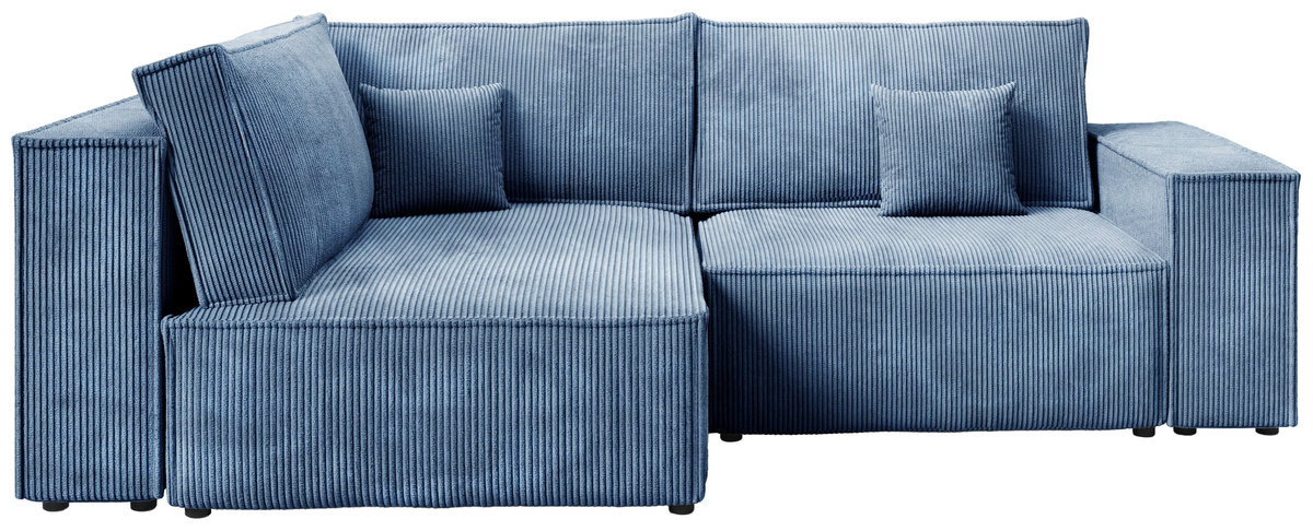 Niebieska rogówka do salonu z funkcją spania PEDRO DUO