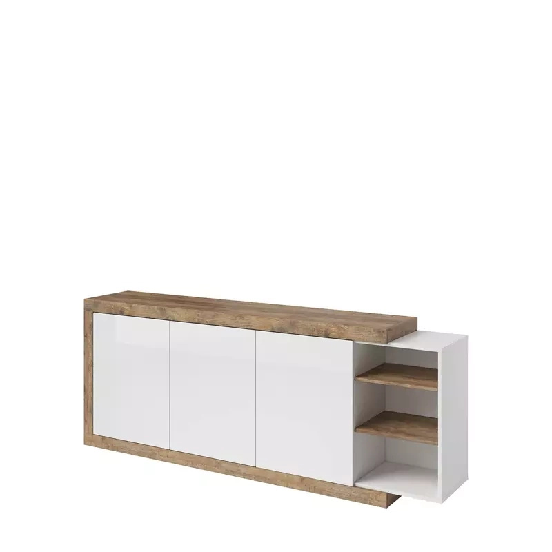 Komoda z drzwiczkami uchylnymi FRANK biały połysk