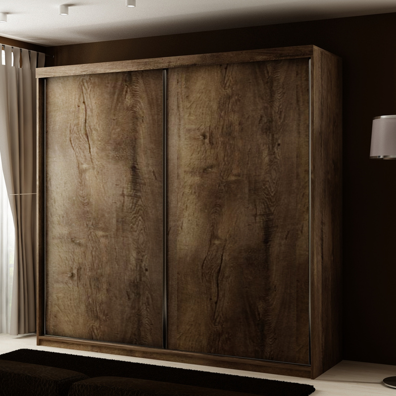 Szafa przesuwna 200 cm z lustrem TARO jesion ciemny