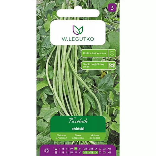 1 szt, Fasolnik chiński - Nasiona: Ilość w opakowaniu: 5 g