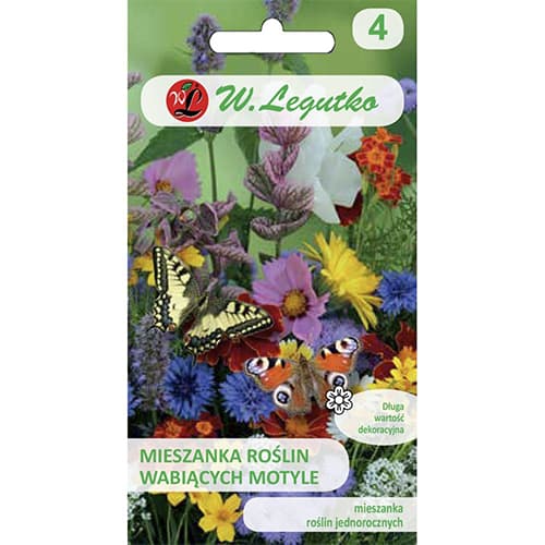 1 szt, Mieszanka ozdobna wabiacych motyle, mix kolorow - Nasiona: Ilość w opakowaniu: 1 g