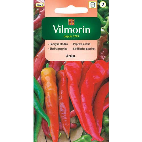 1 szt, Papryka słodka Artist Vilmorin - Nasiona: Ilość w opakowaniu: 0.5 g