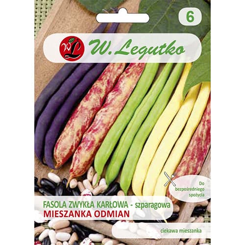 1 szt, Fasola szparagowa, mix odmian - Nasiona: Ilość w opakowaniu: 40 g