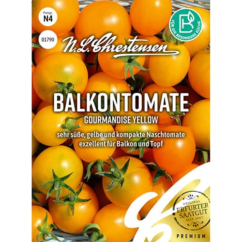Pomidor balkonowy Gourmandise Yellow - Nasiona. Ilość w opakowaniu: 1 opak - GradinaMax