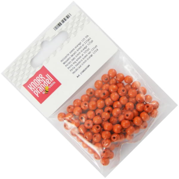 korale drewniane fi 6mm 125szt pomarańczowe KNORR 216026109