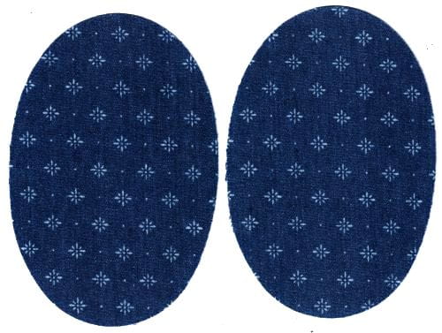 łaty poliestrowe termoprzylepne 2 szt. kol. jeans kwiatek c/2