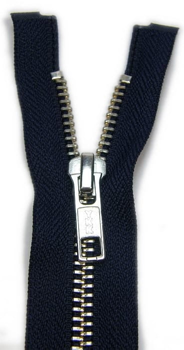 Zamek metalowy rozdzielczy/srebrny kolor: Granatowy rozm. 60-80cm