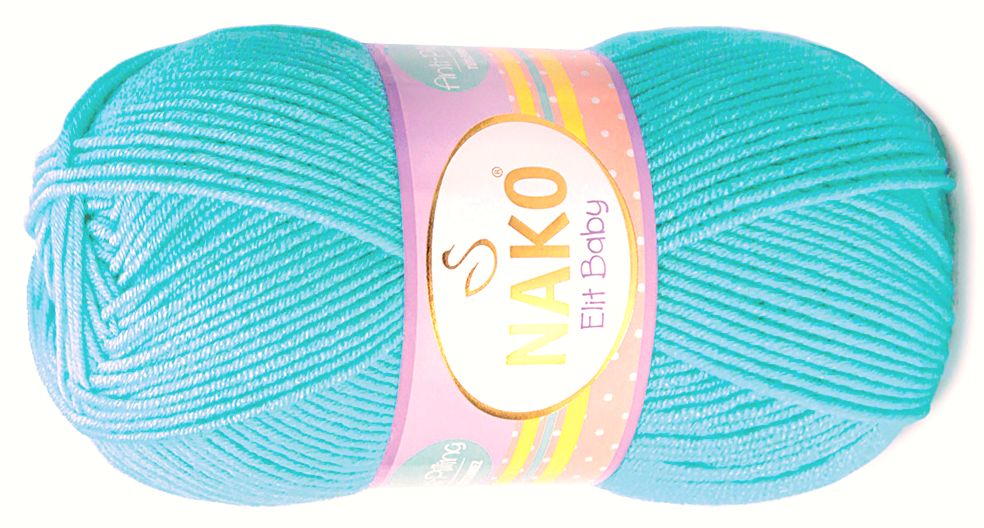 WŁÓCZKA ANTI-PILLING NAKO ELIT BABY 100 kol. 10535 jasny turkus