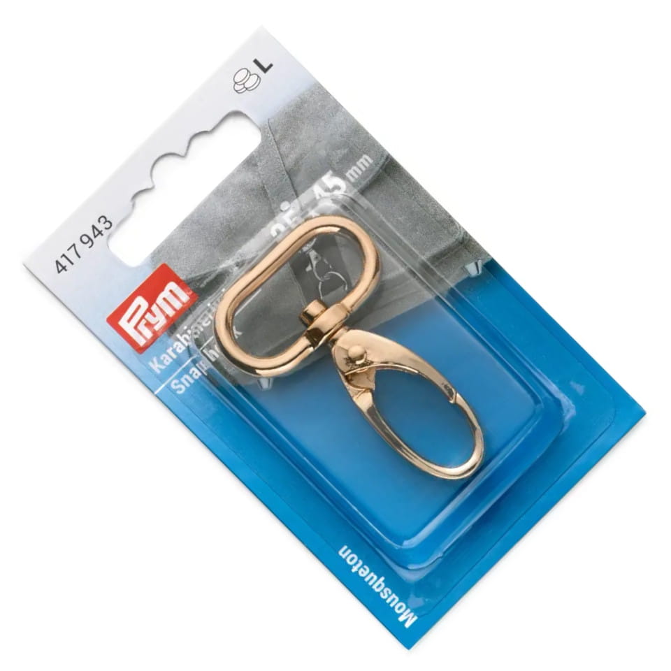 karabińczyk 25 x 45mm złoty PRYM 417943 .