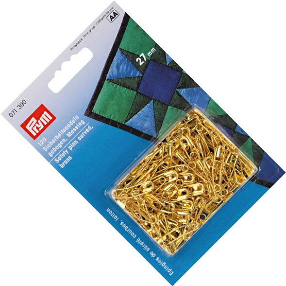 agrafki zagięte 27mm złote PRYM 071390/ 120szt .