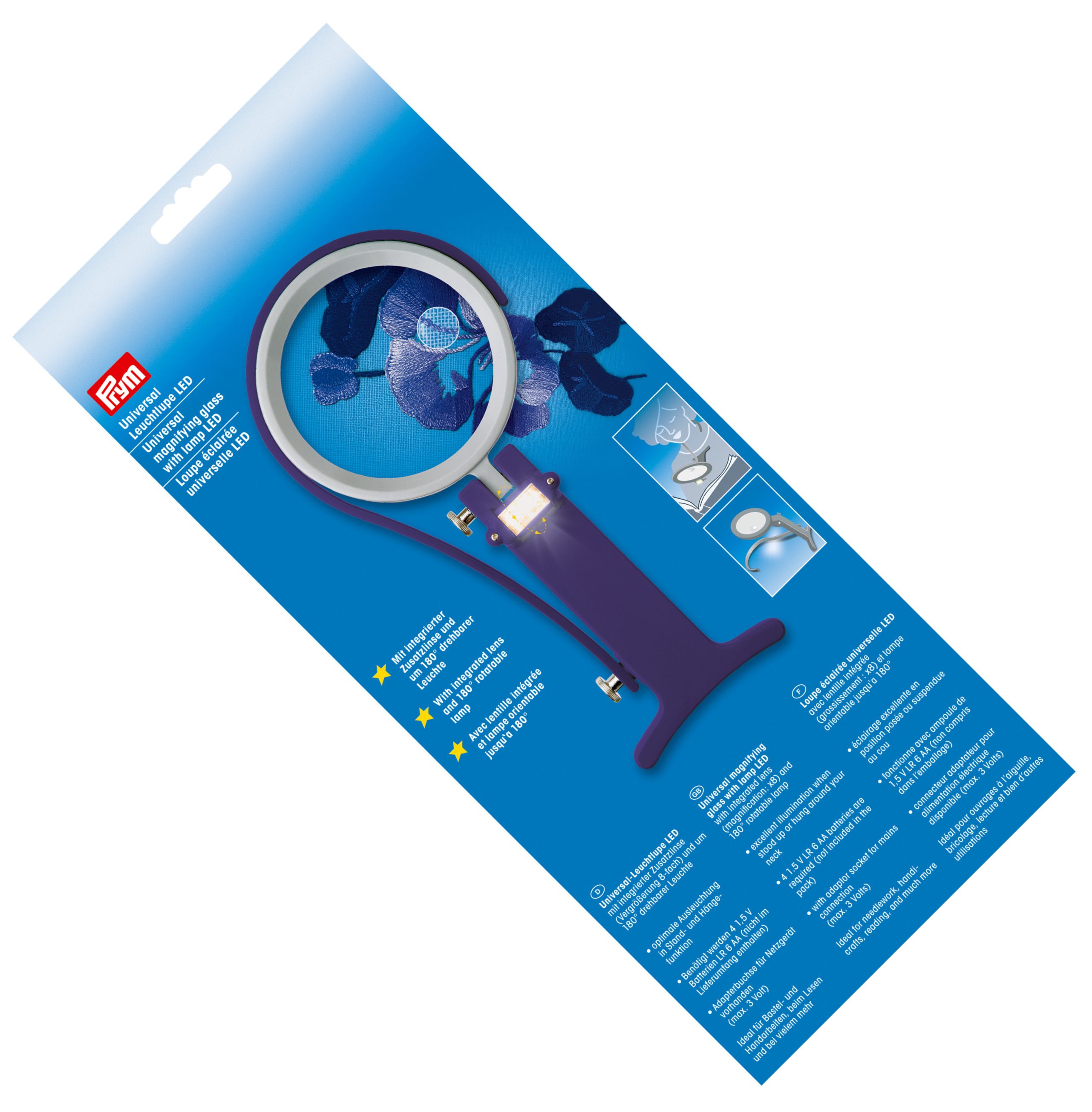 uniwersalna lupa z lampką led PRYM 610380 .