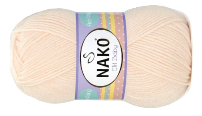 WŁÓCZKA ANTI-PILLING NAKO ELIT BABY 100 kol. 10889 różany ecru