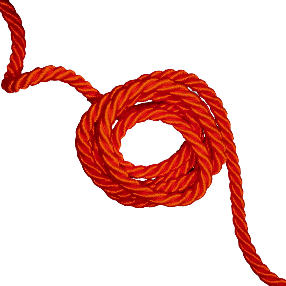 Sznurek atłasowy skręcany 7mm 20mb kol. czerwony