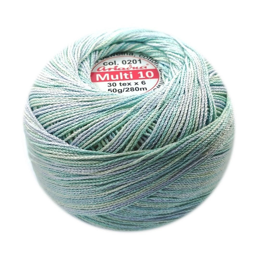 Kordonek Ariadna Multi 10 kol. 201 miętowo-błękitny