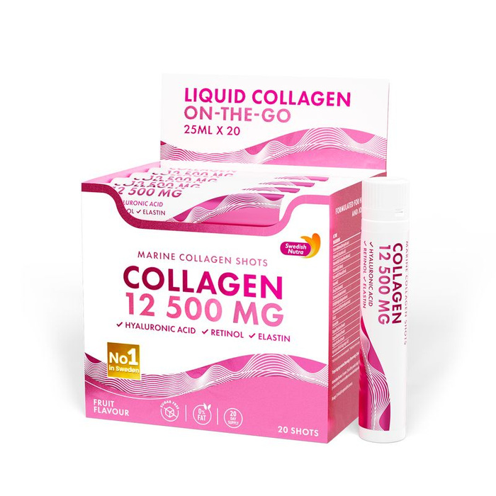 Swedish Nutra Marine Collagen 12 500 mg Shots Kolagen morski w shotach, 20 szt x 25 ml
