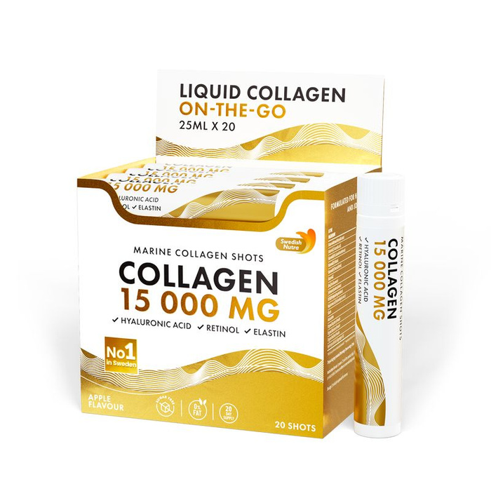 Swedish Nutra Marine Collagen 15 000 mg Shots Kolagen morski w shotach, 20 szt x 25 ml