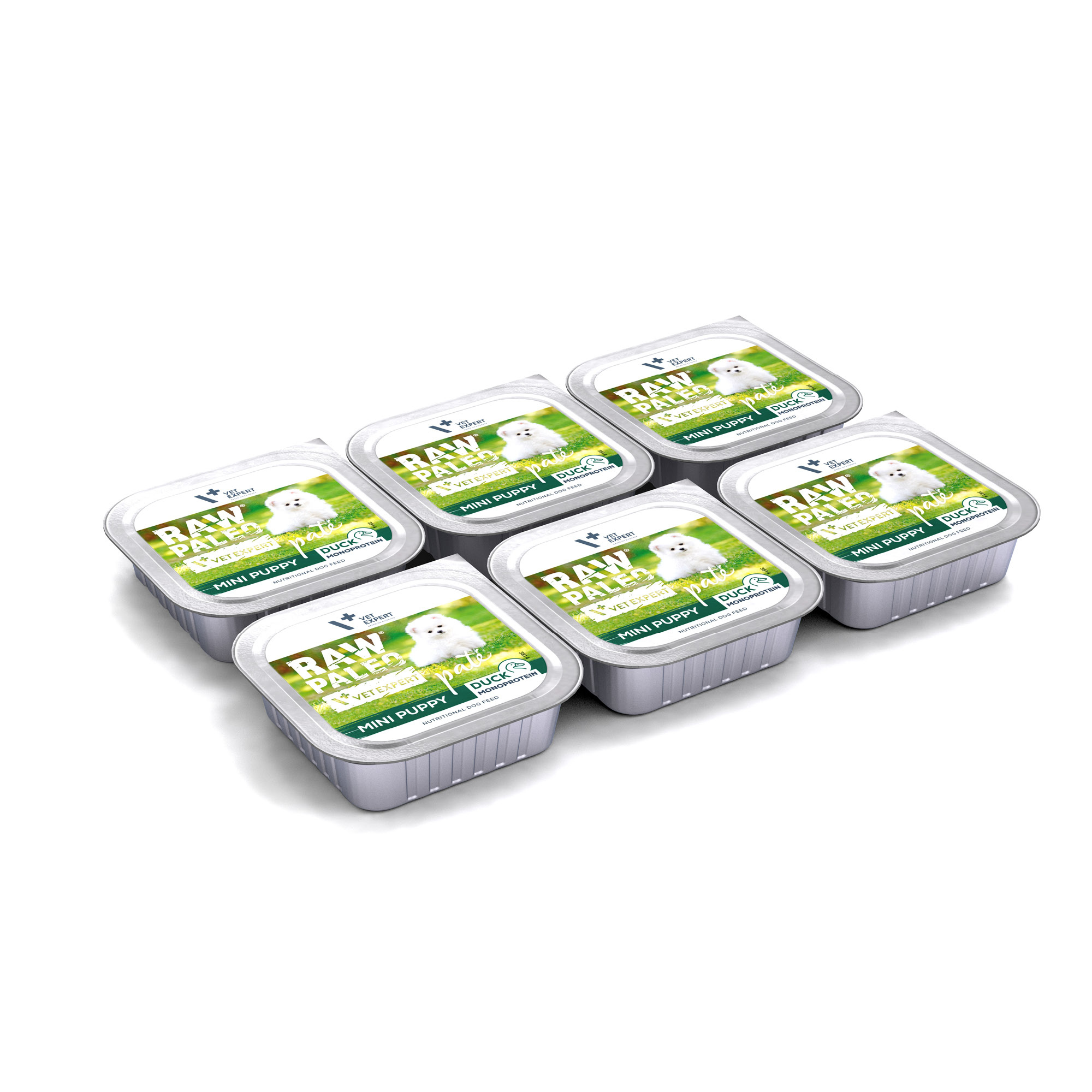 RAW PALEO DUCK PATE MINI PUPPY 6x150g - mokra karma dla szczeniąt - kaczka