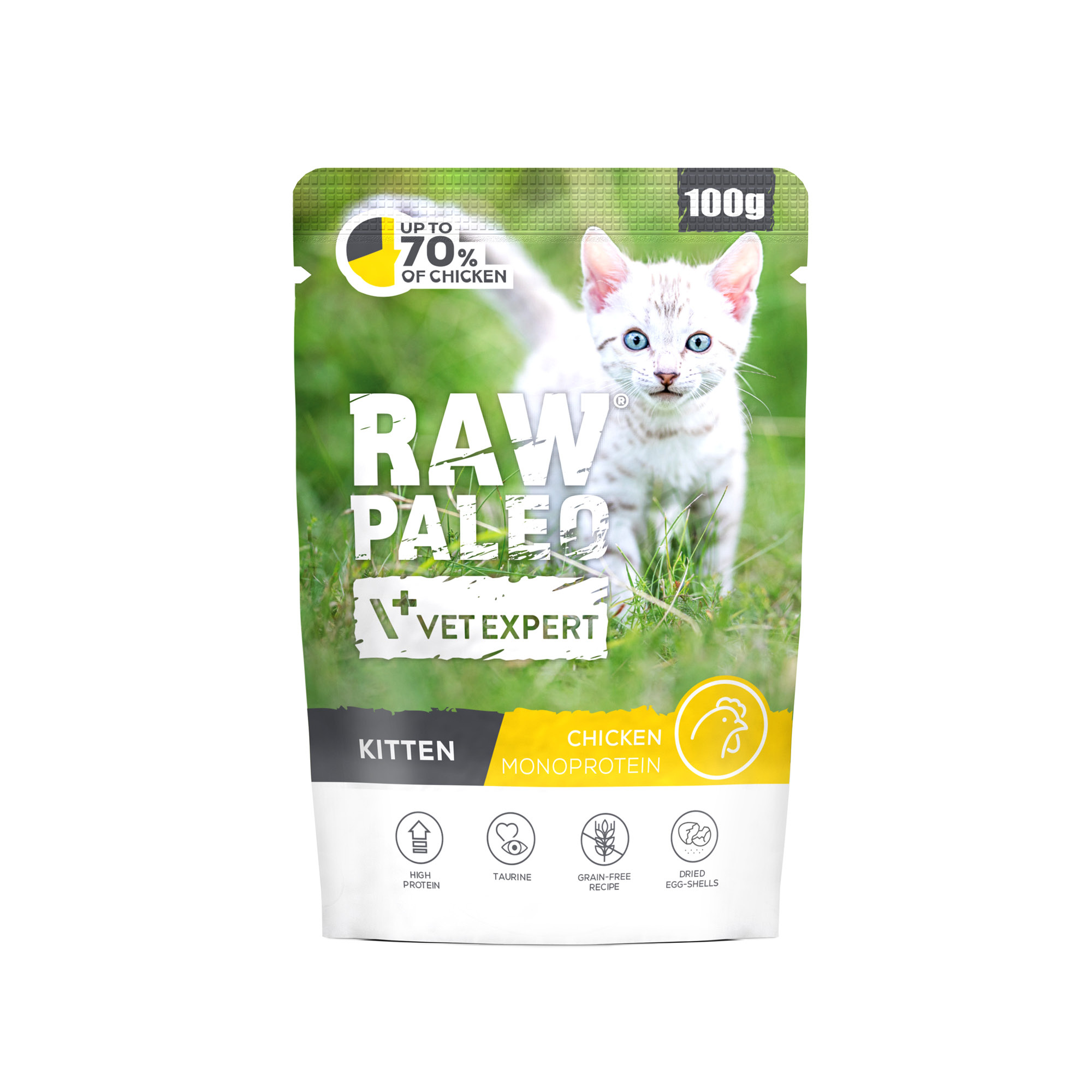 RAW PALEO KITTEN CAT CHICKEN 100g - mokra karma dla kociąt - kurczak