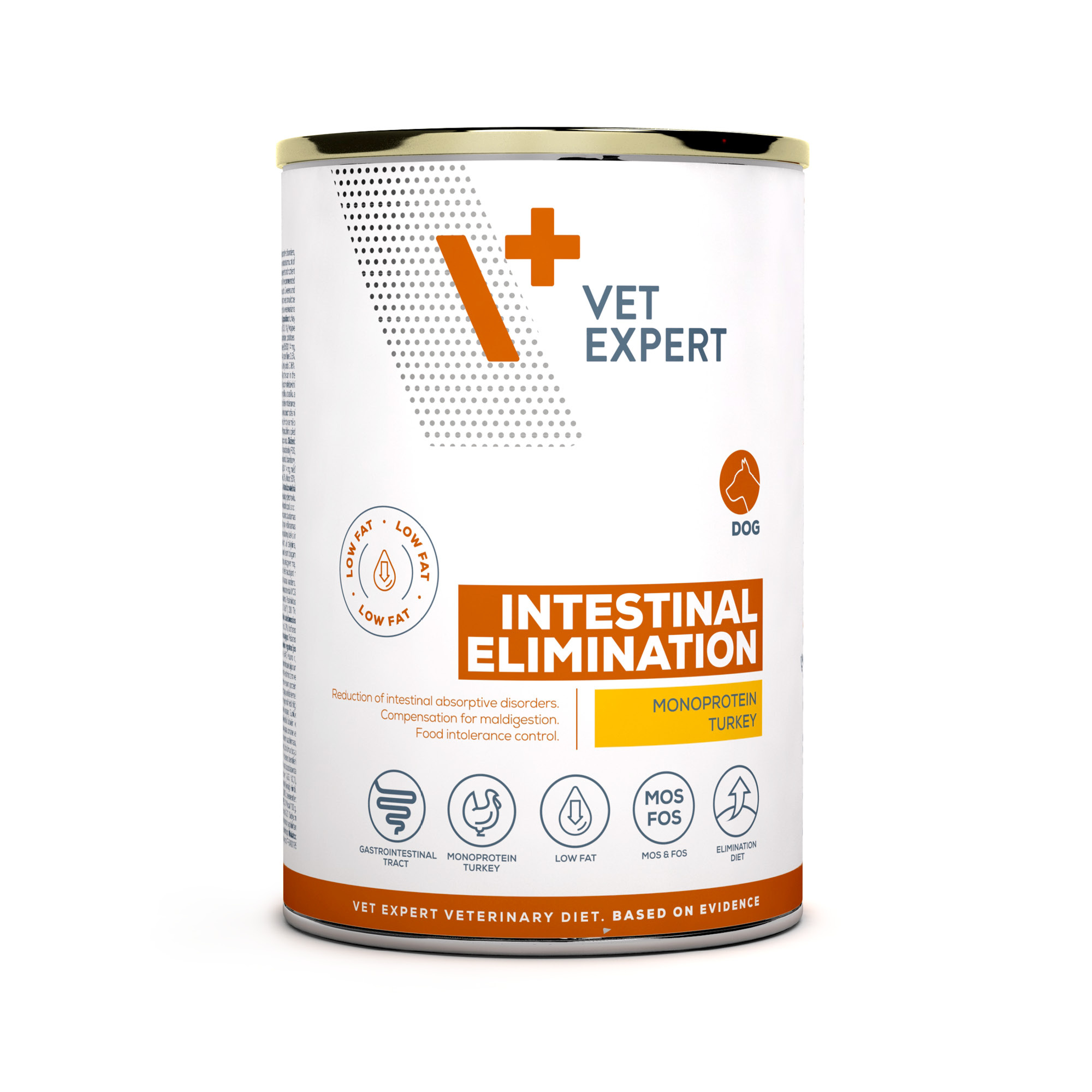 VET EXPERT INTESTINAL ELIMINATION LOW FAT 400g – lekkostrawna mokra karma weterynaryjna dla psów z zaburzeniami trawiennymi