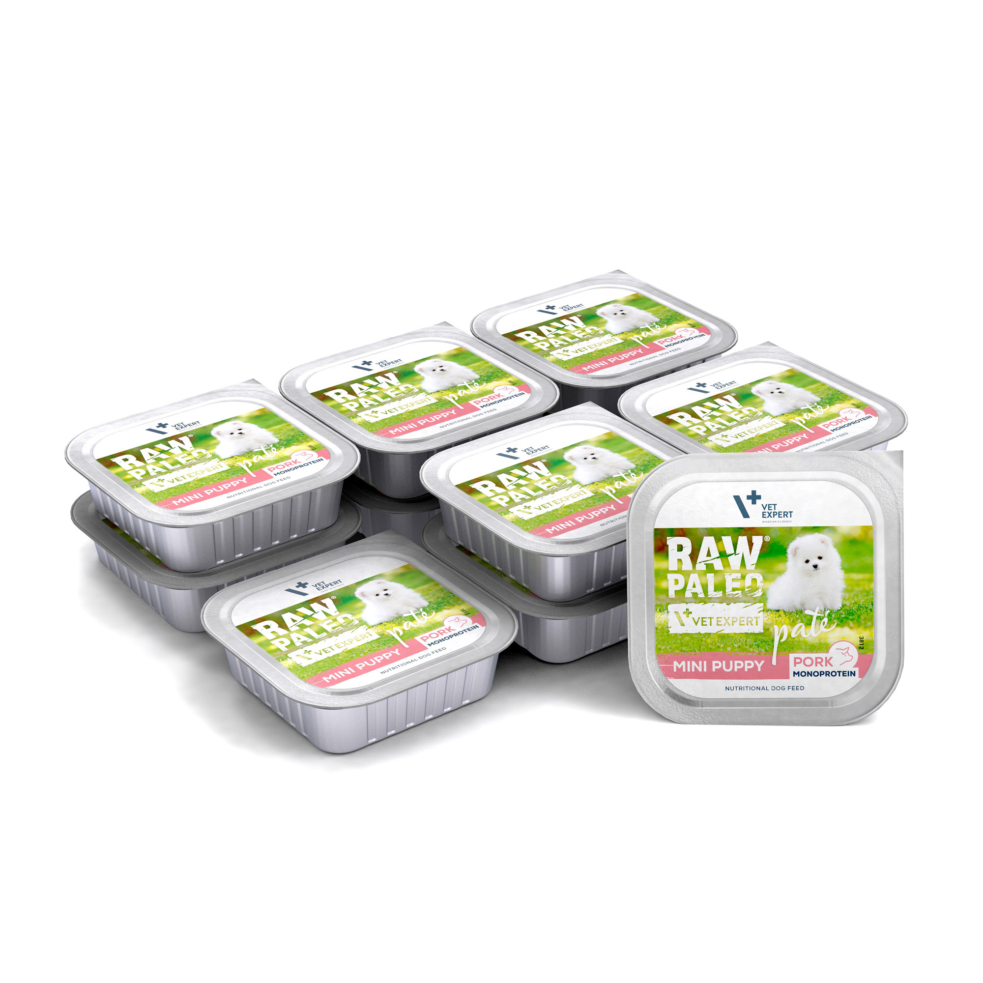 RAW PALEO PORK PATE MINI PUPPY 12x150g - mokra karma dla szczeniąt - wieprzowina