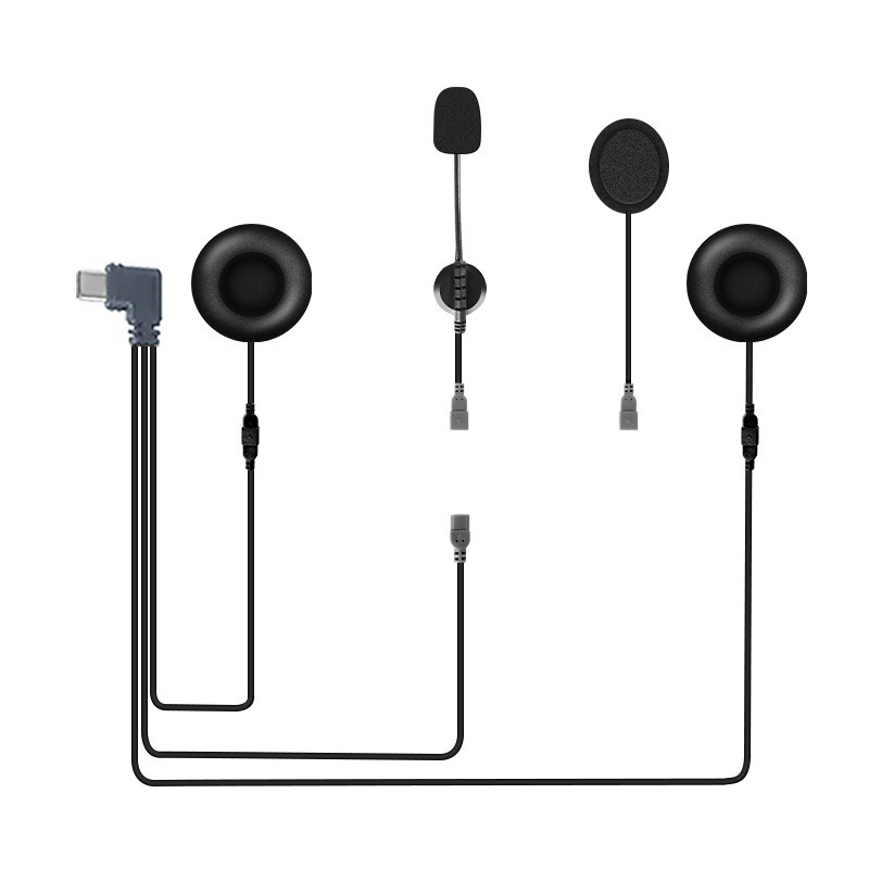 ZESTAW SŁUCHAWKOWY SŁUCHAWKI INTERKOM EJEAS Q8 DO KASKU USB C DWA MIKROFONY