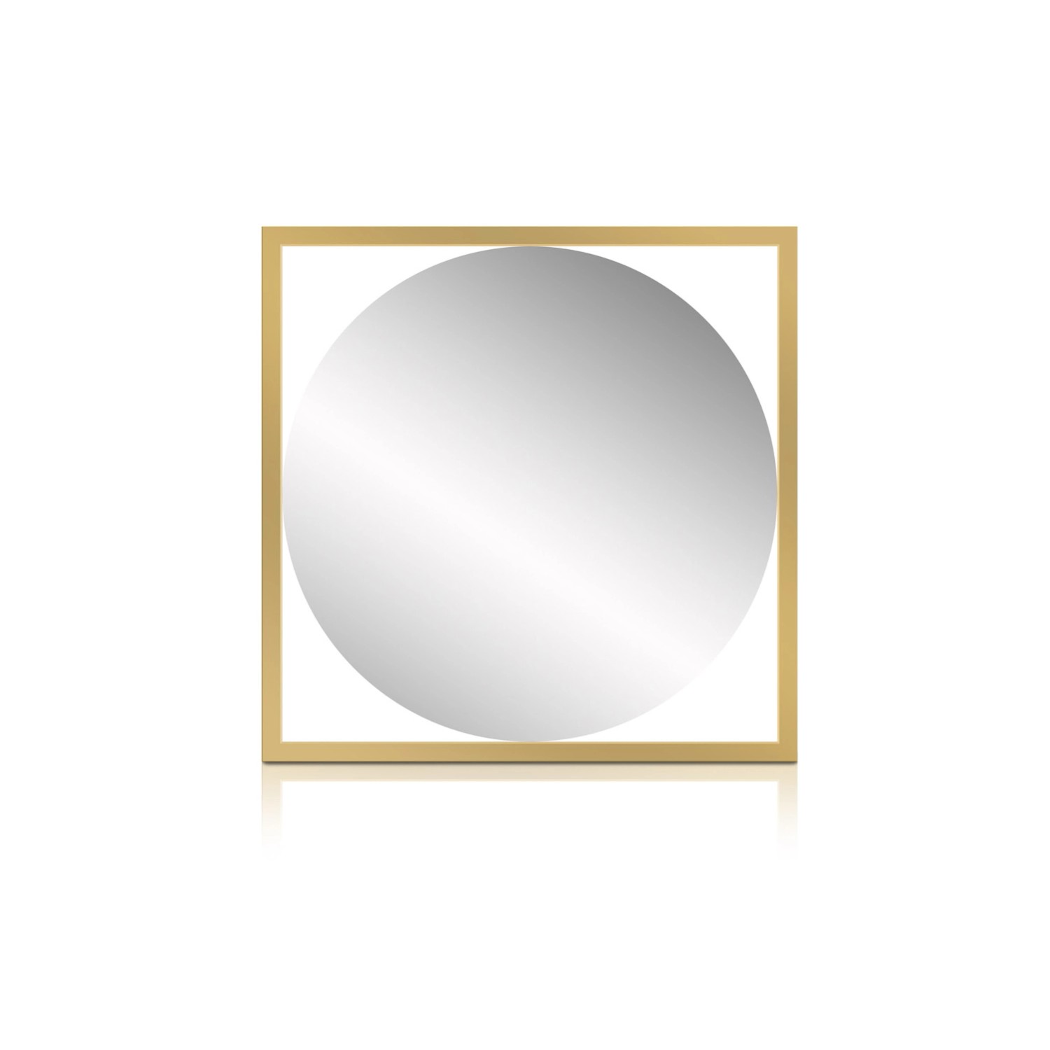 Lustro bez LED Quadro Line złota rama 63,5x63,5