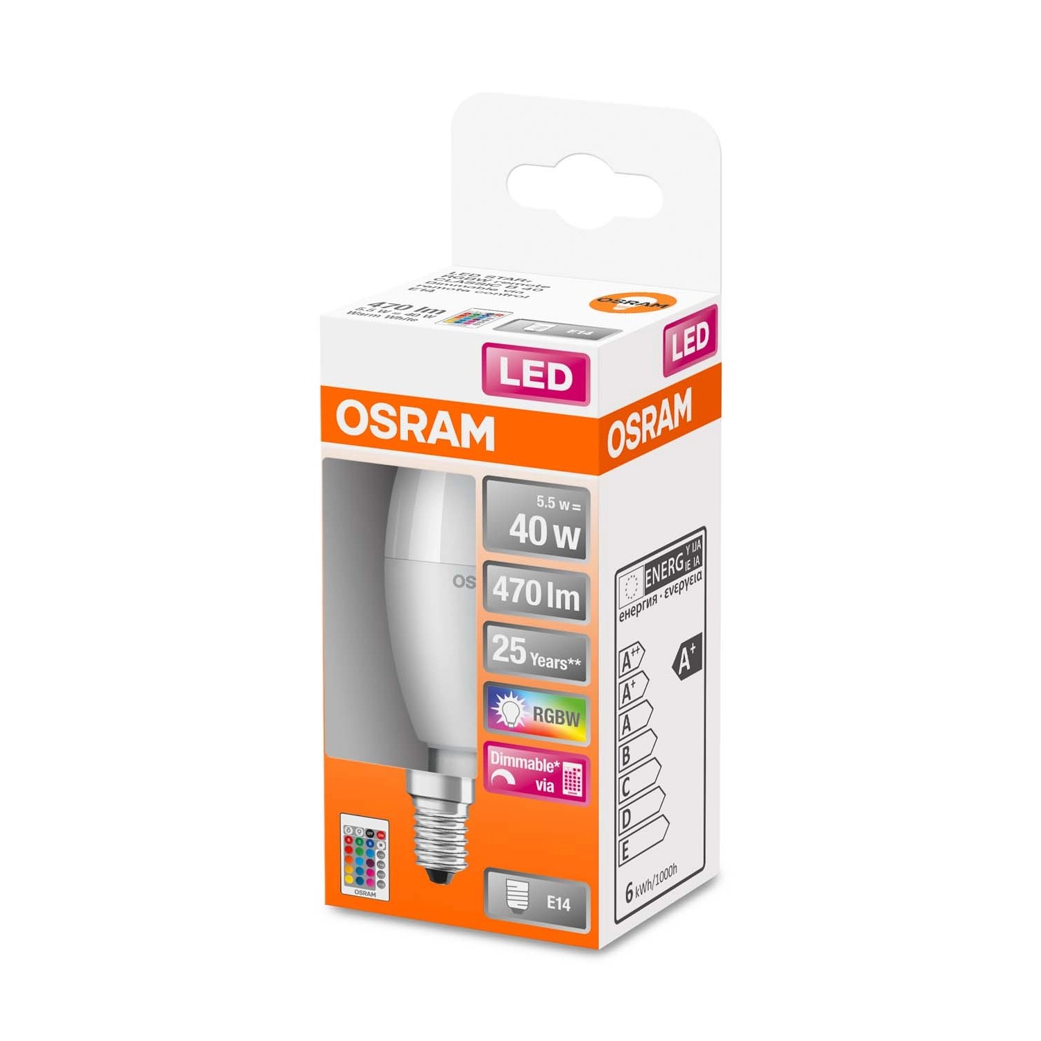 Osram Żarówka LED RGB 4,9W E14 470 lm 2700K