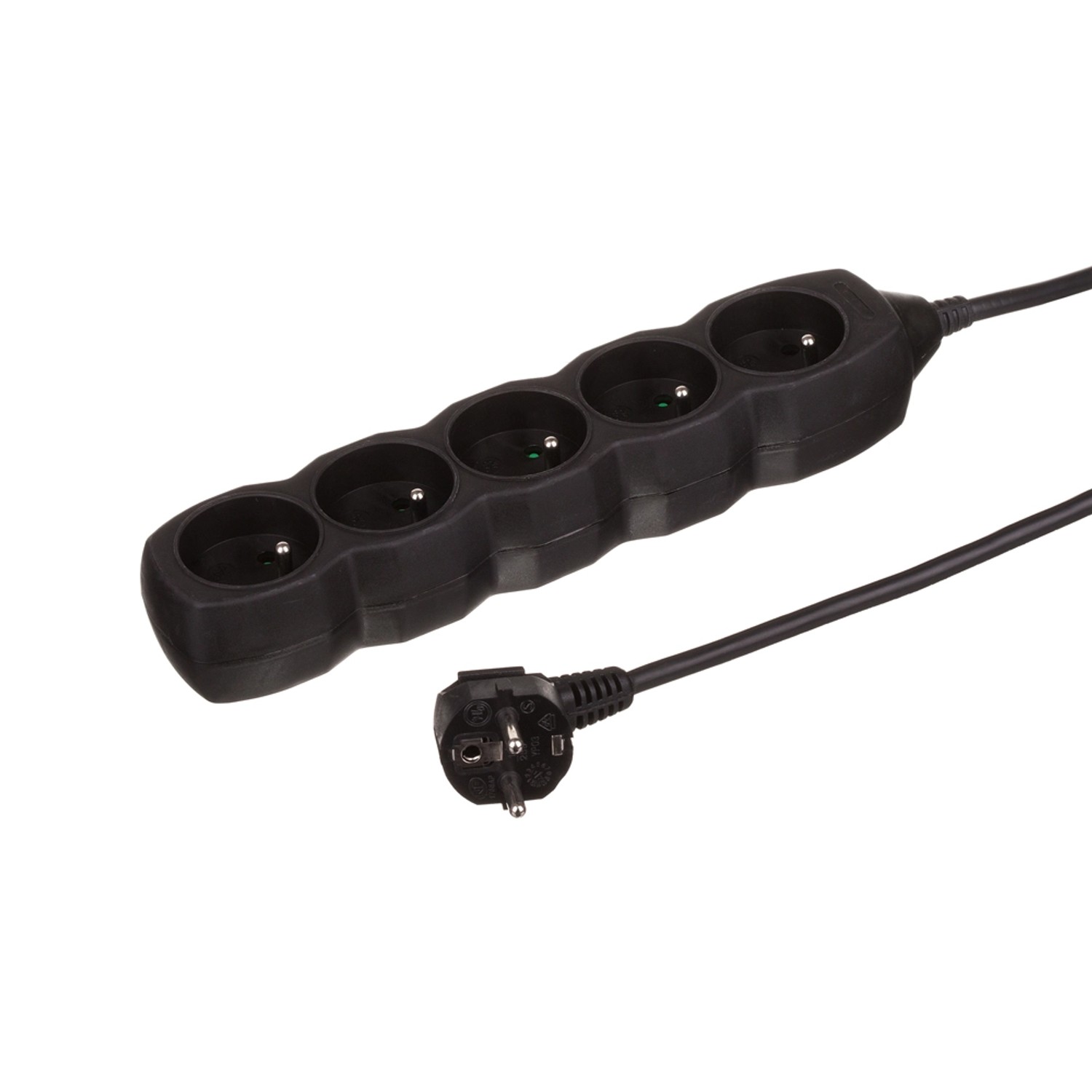 Przedłużacz 5-gniazdowy Z/U 1,5m grafitowy