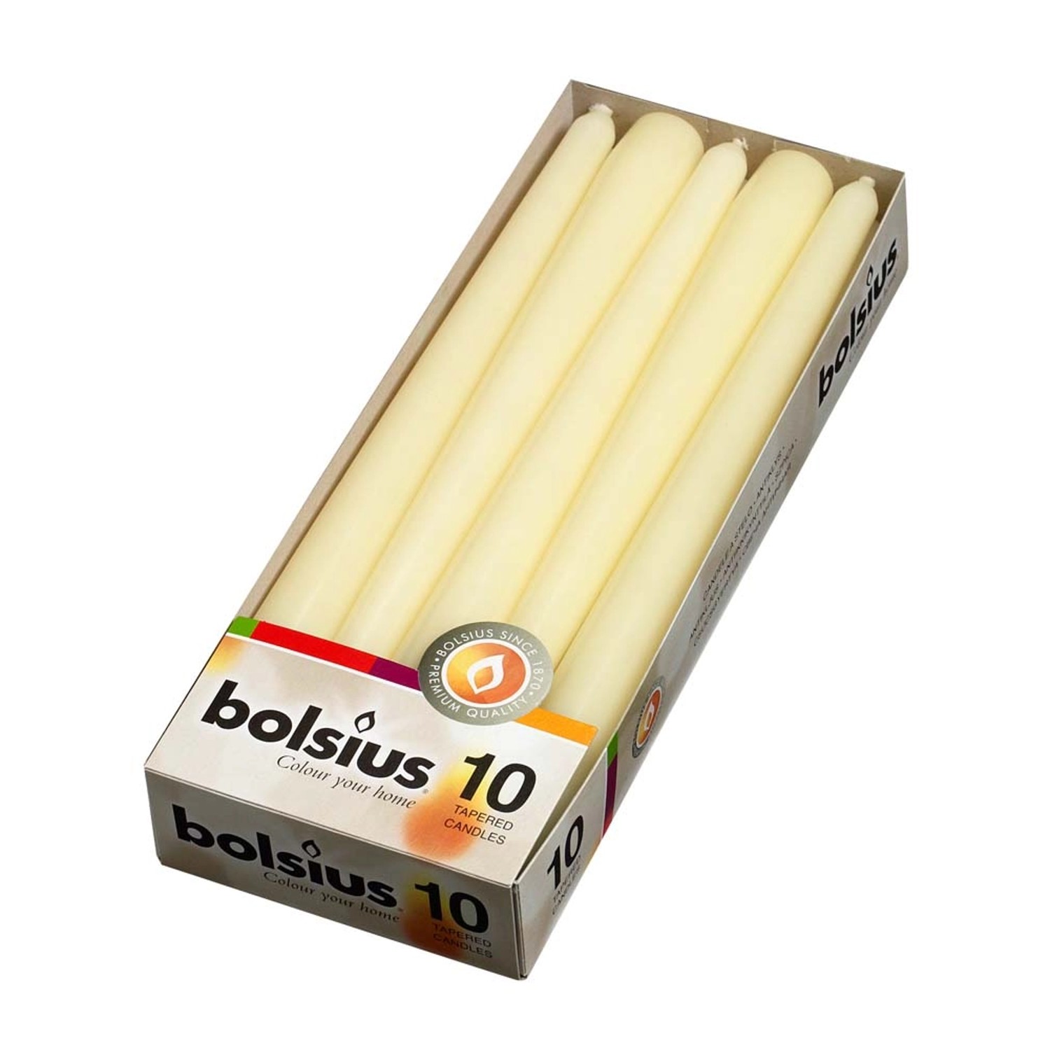 Bolsius Świeca szpica kremowa 10 sztuk