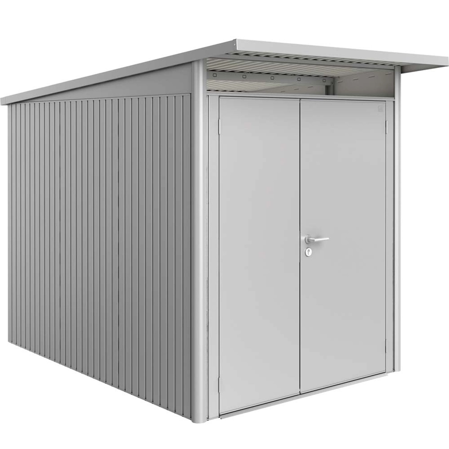 Biohort Domek ogrodowy srebrny drzwi podwójne - 180 x 300 cm