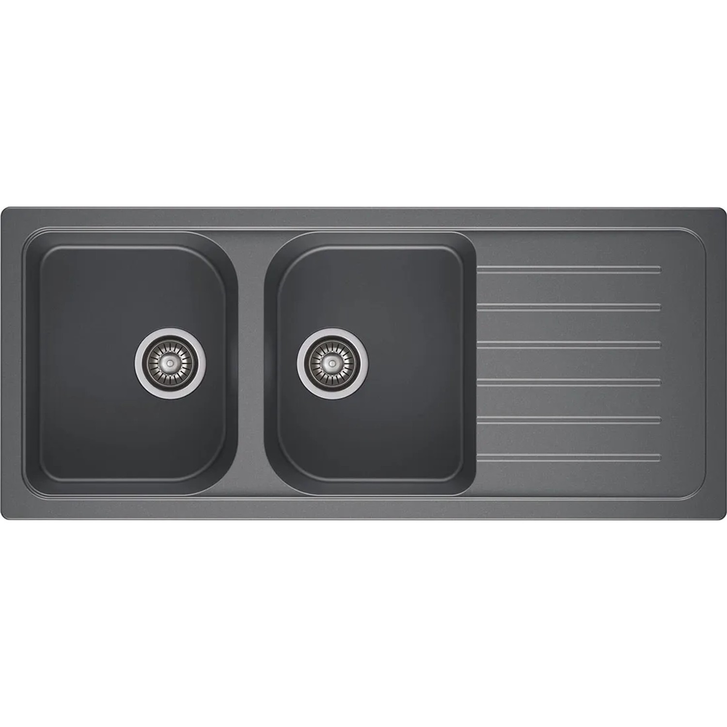 Zlewozmywak A-Point 2 2-kom. z ociekaczem, szary 116x50 cm