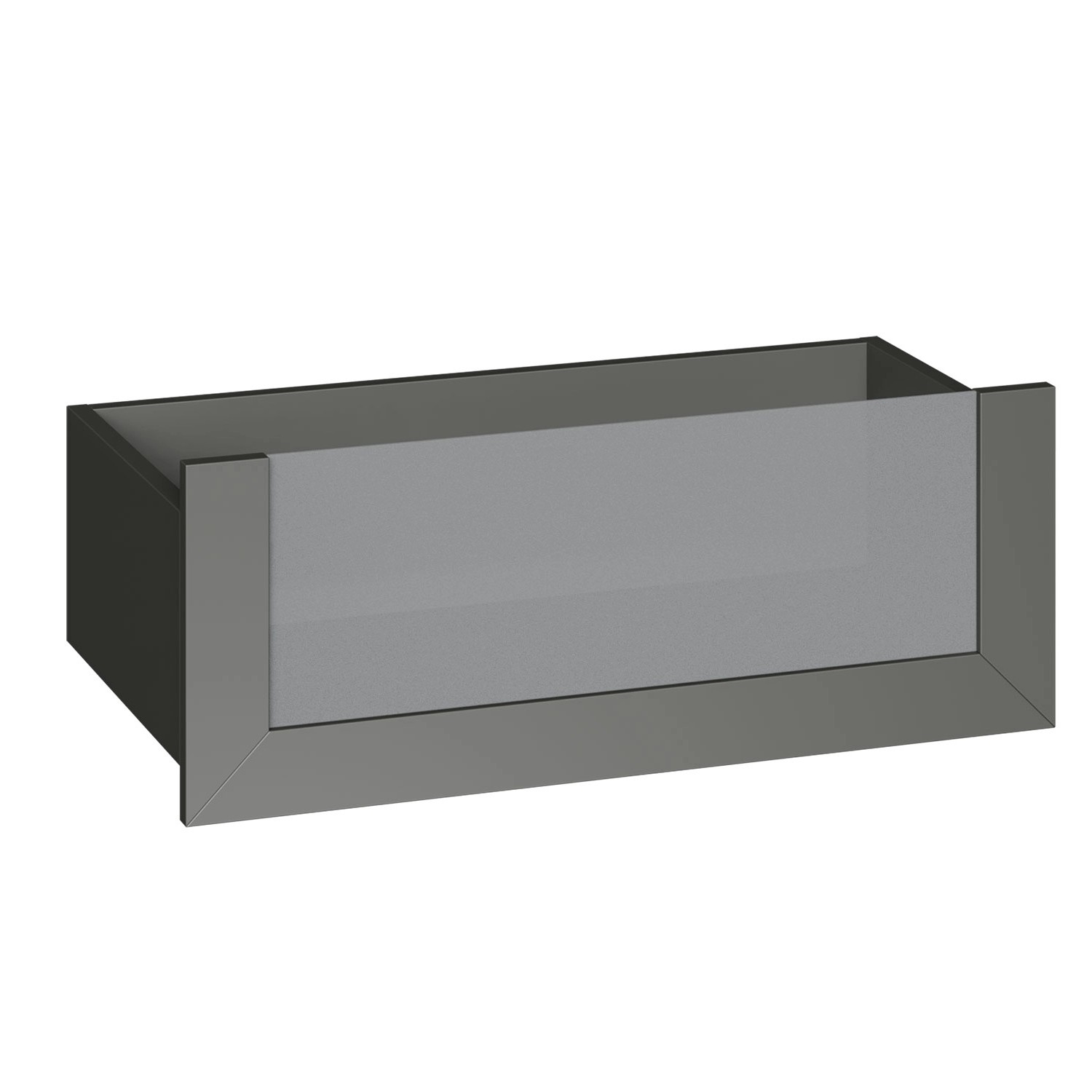 Szuflada grafit ze szklanym frontem 75,2 x 25 cm Garderoby/Szafy Modułowe