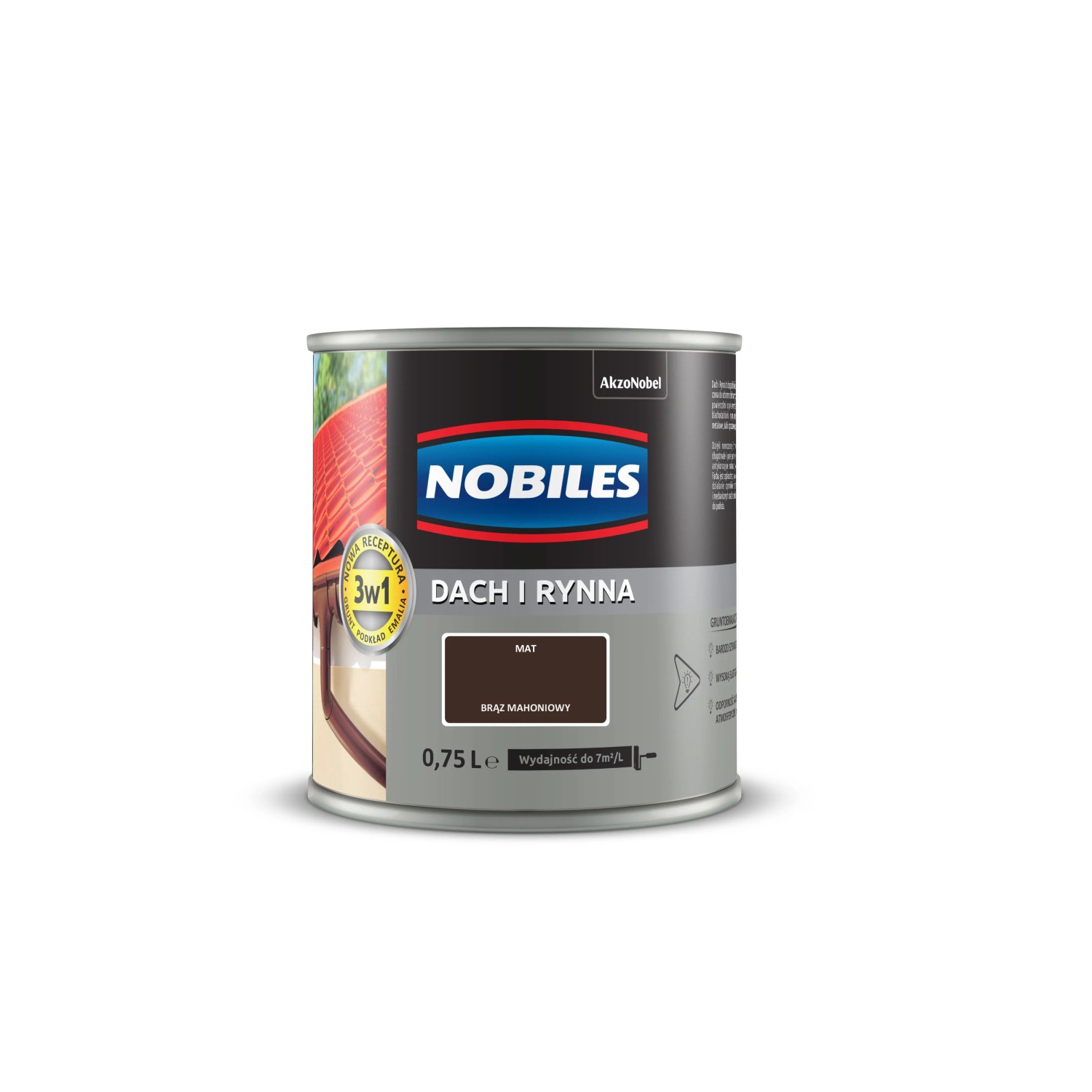 Nobiles Emalia Dach i Rynna brąz mahoniowy 750 ml