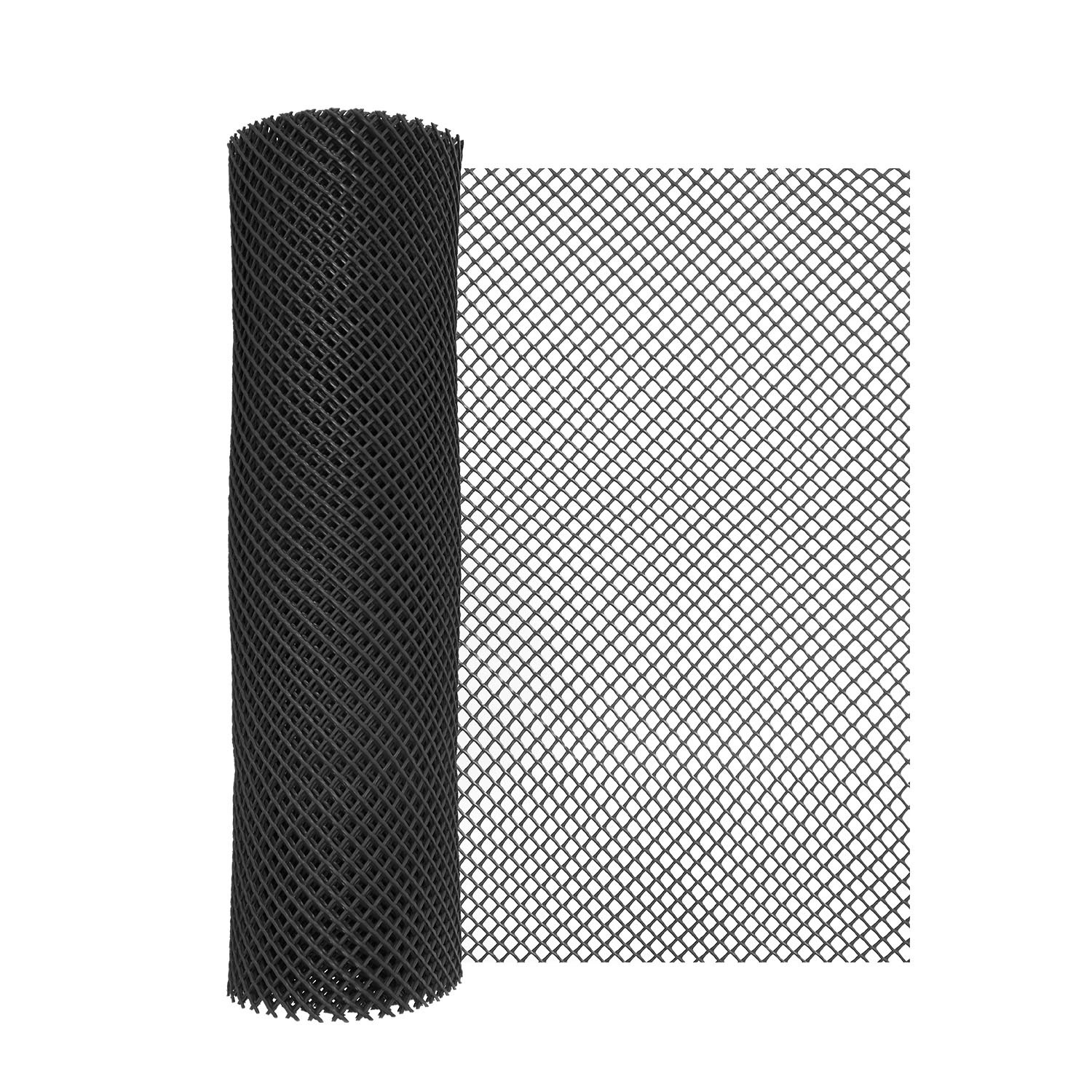 Siatka plastikowa 520 g/m2 ocz. 7 x 7 mm, czarna - 0,4 x 5 m