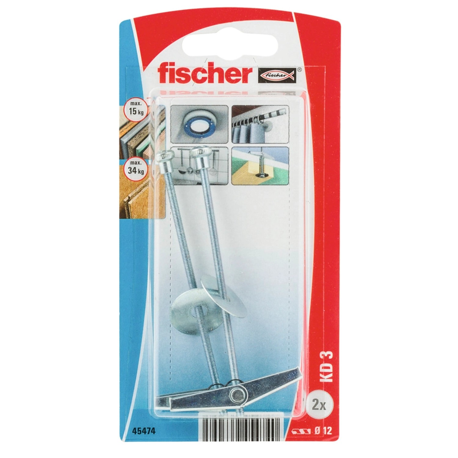 Fischer Kotwa metalowa parasolowa krzyżak 3 2szt.